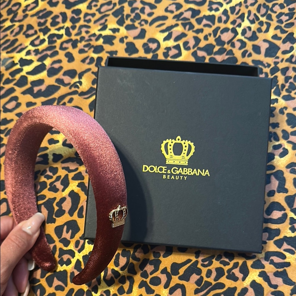 Dolce & Gabbana Metallic Maroon Headband